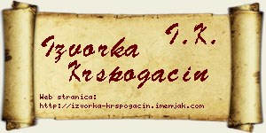 Izvorka Krspogačin vizit kartica